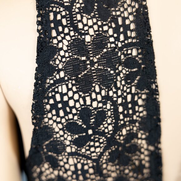 Vintage 1970s Black Halter Maxi Dress with Lace Back * Medium - Picture 12 of 14